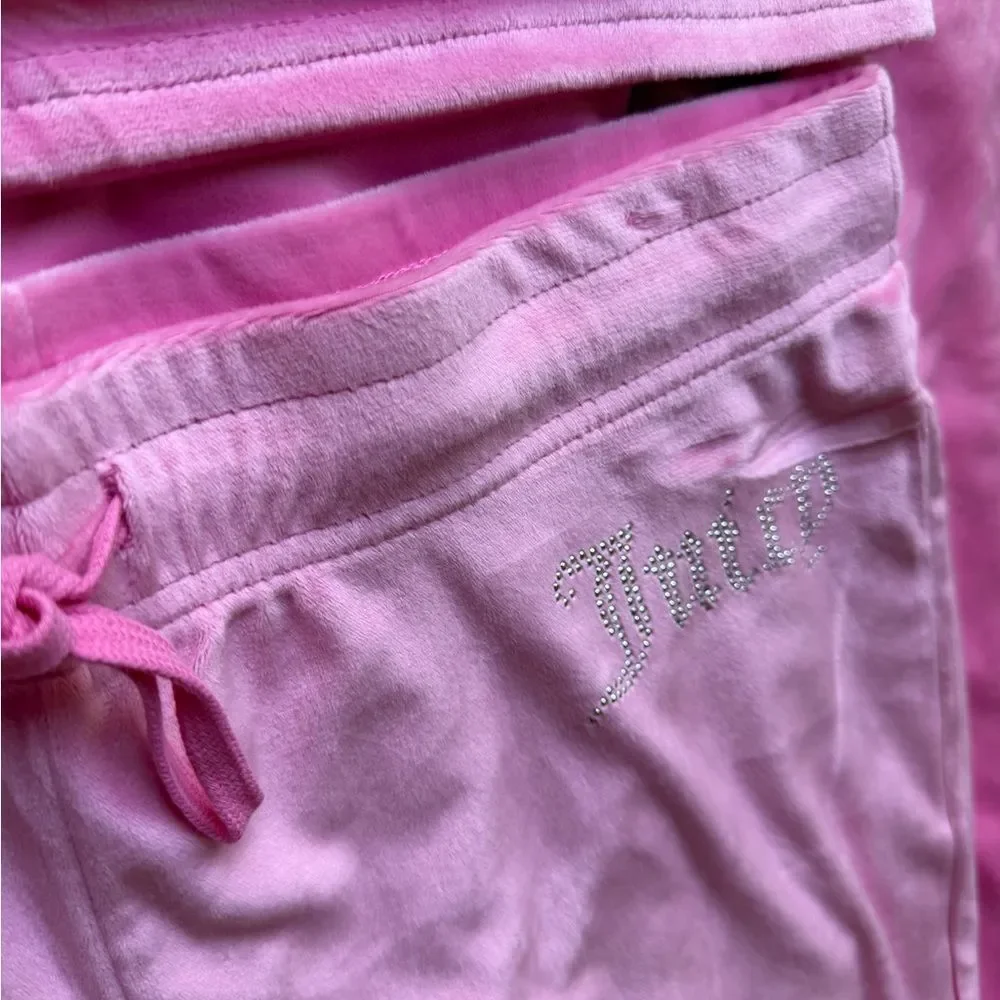 Juicy Couture Pink Bling Juicy Crown Velour Pajama Set